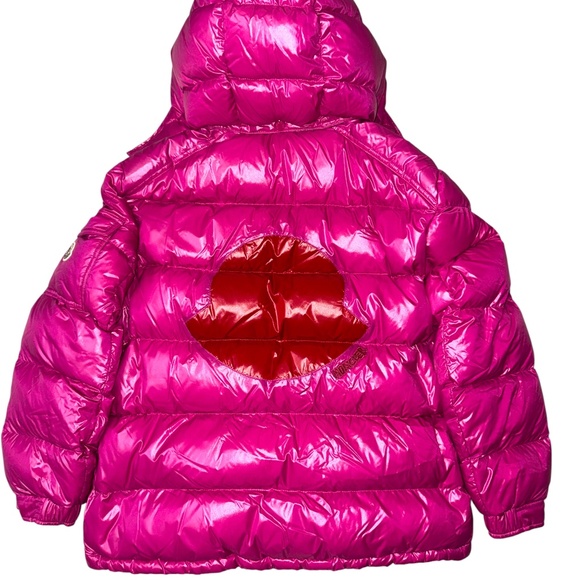 MONCLER FUSTET GIUBBOTTO Hooded Down Puffer Jacket Pink - Picture 4 of 12
